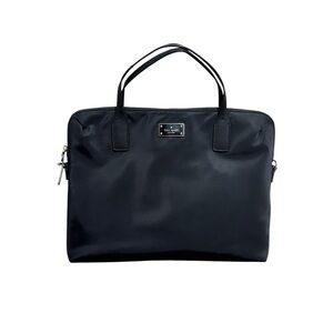 Kate Spade Black Laptop Computer Briefcase Nylon Work Bag 16" Crossbody No Strap